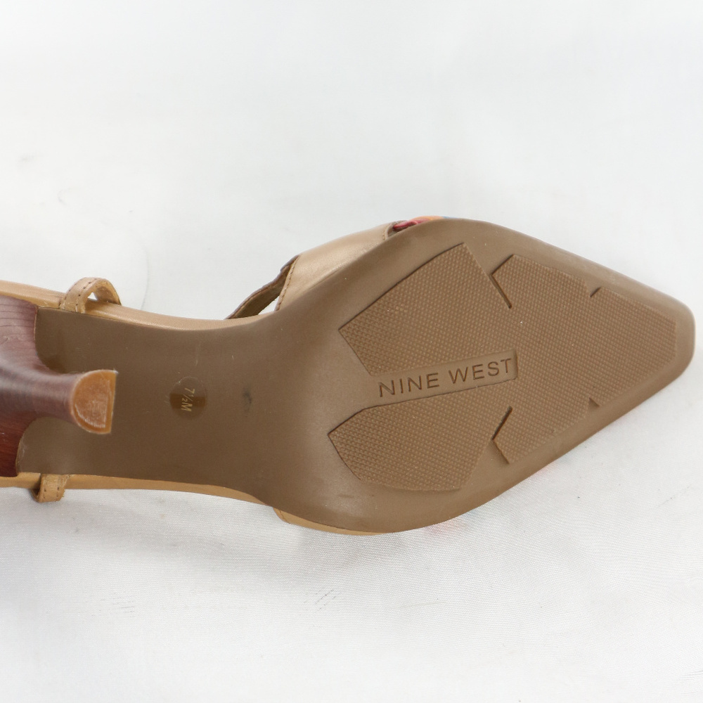 NINE WEST Topnotch Slatted Colored Slingback Heels PAIR Sz 7.5 US Women - Picture 8 of 8